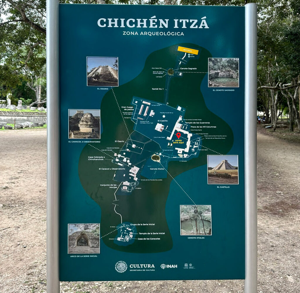 Map of Chichén Itzá, Mexico